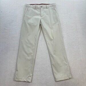 Louis Phillippe Sport Men's Ivory Straight Leg Flat Front Chino Pants Size 32